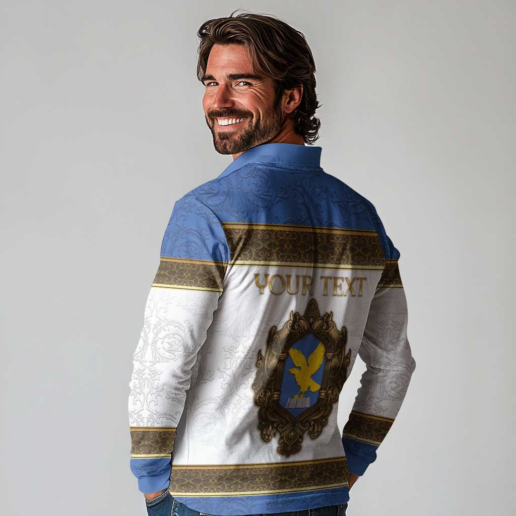 Personalized Italy Friuli-Venezia Giulia Long Sleeve Polo Shirt Golden Eagle With Baroque Patterns