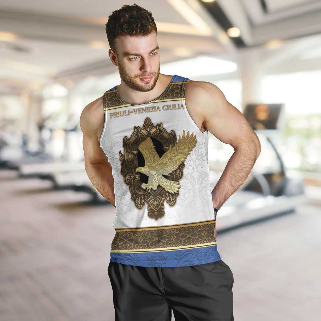Personalized Italy Friuli-Venezia Giulia Men Tank Top Golden Eagle With Baroque Patterns