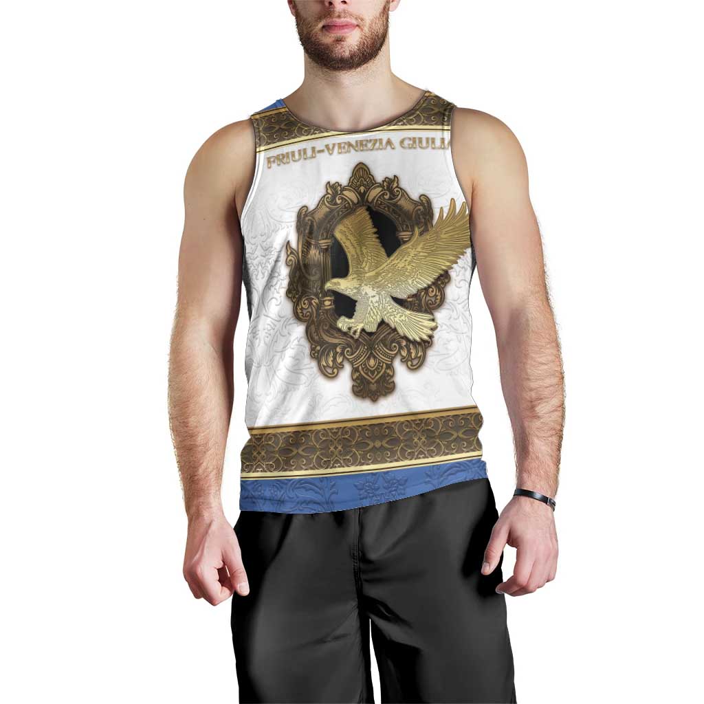 Personalized Italy Friuli-Venezia Giulia Men Tank Top Golden Eagle With Baroque Patterns