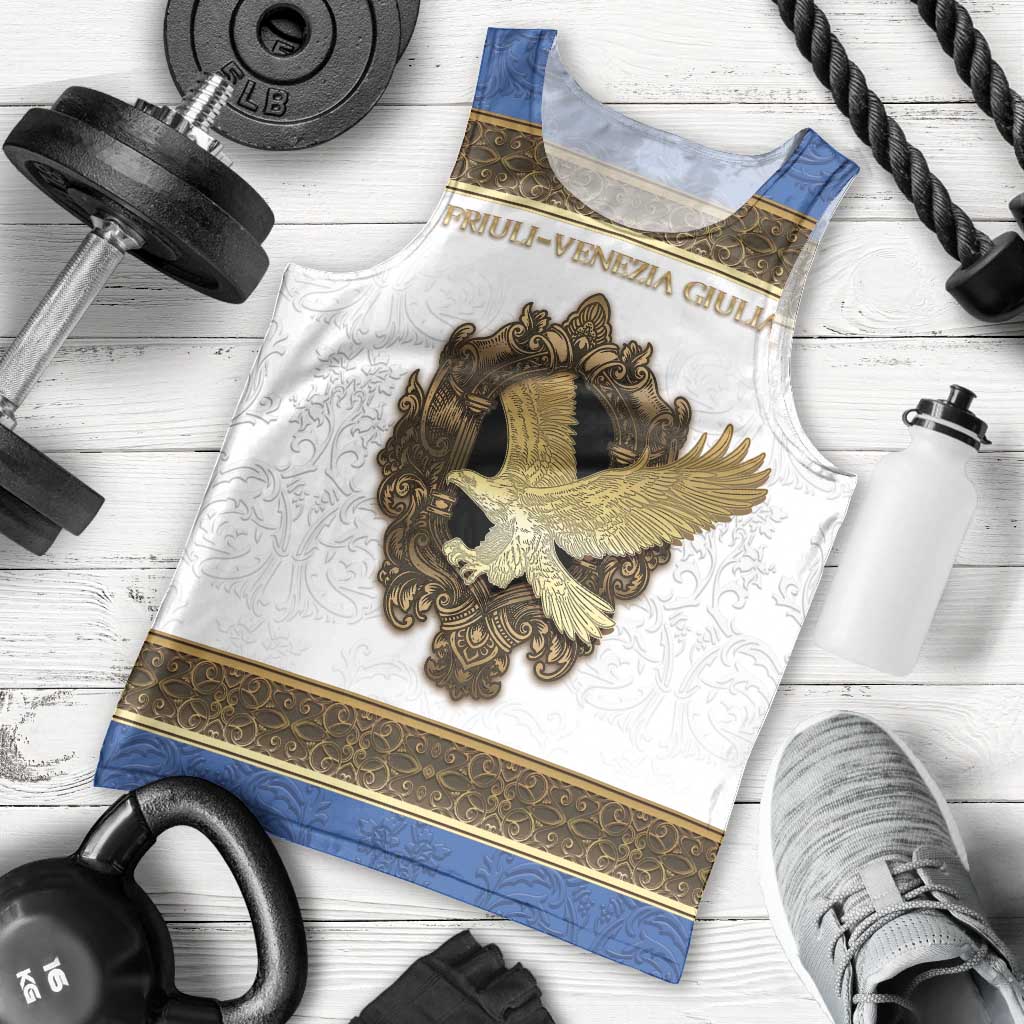 Personalized Italy Friuli-Venezia Giulia Men Tank Top Golden Eagle With Baroque Patterns