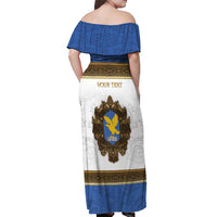 Personalized Italy Friuli-Venezia Giulia Off Shoulder Maxi Dress Golden Eagle With Baroque Patterns