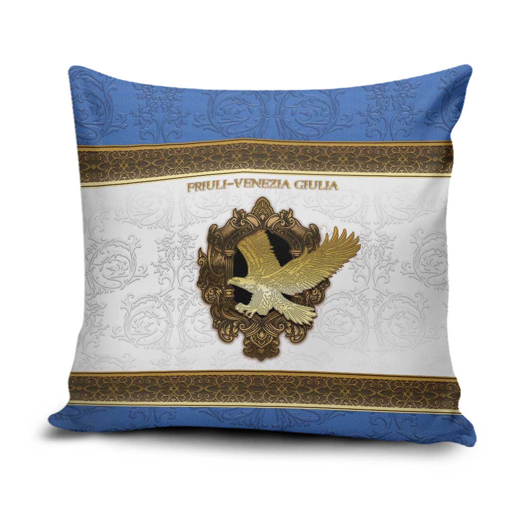 Italy Friuli-Venezia Giulia Pillow Cover Golden Eagle With Baroque Patterns