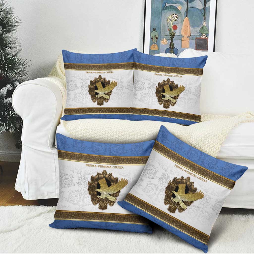 Italy Friuli-Venezia Giulia Pillow Cover Golden Eagle With Baroque Patterns