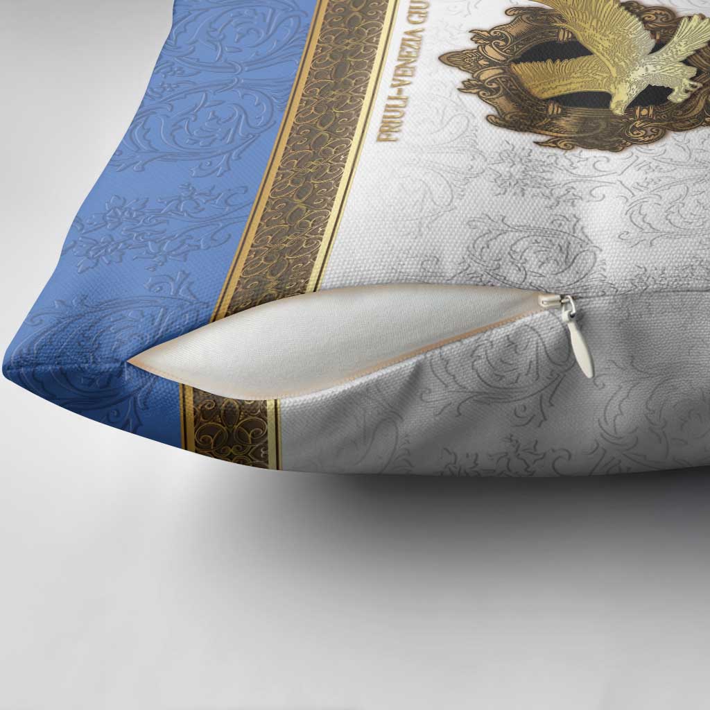 Italy Friuli-Venezia Giulia Pillow Cover Golden Eagle With Baroque Patterns