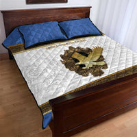 Italy Friuli-Venezia Giulia Quilt Bed Set Golden Eagle With Baroque Patterns
