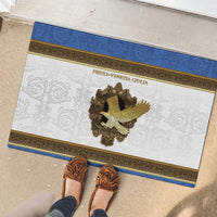 Italy Friuli-Venezia Giulia Rubber Doormat Golden Eagle With Baroque Patterns
