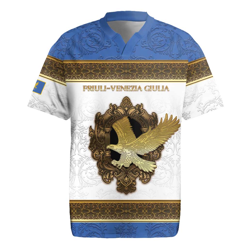Personalized Italy Friuli-Venezia Giulia Rugby Jersey Golden Eagle With Baroque Patterns