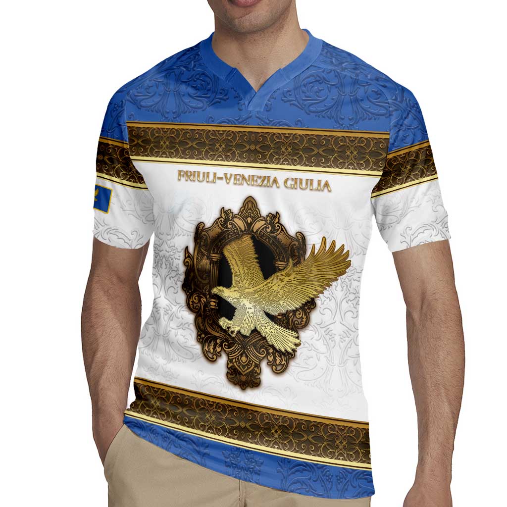 Personalized Italy Friuli-Venezia Giulia Rugby Jersey Golden Eagle With Baroque Patterns