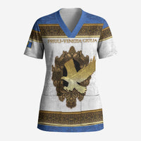 Personalized Italy Friuli-Venezia Giulia Scrub Top Golden Eagle With Baroque Patterns