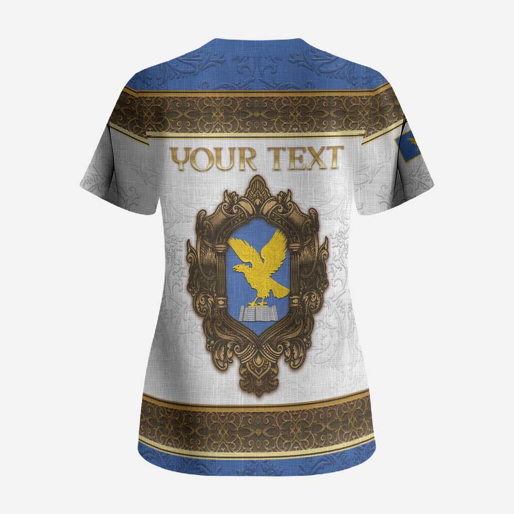 Personalized Italy Friuli-Venezia Giulia Scrub Top Golden Eagle With Baroque Patterns