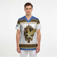 Personalized Italy Friuli-Venezia Giulia Scrub Top Golden Eagle With Baroque Patterns