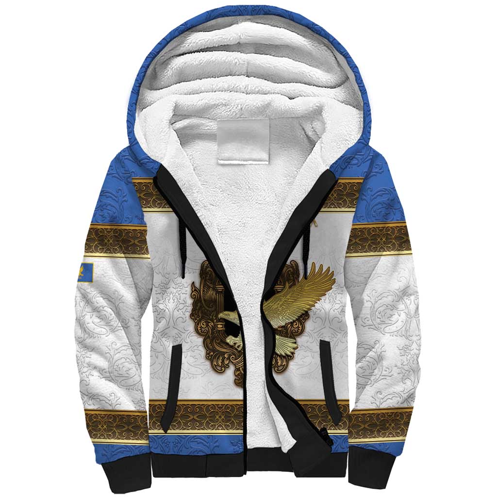 Personalized Italy Friuli-Venezia Giulia Sherpa Hoodie Golden Eagle With Baroque Patterns