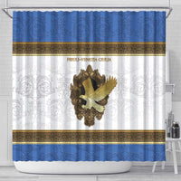 Italy Friuli-Venezia Giulia Shower Curtain Golden Eagle With Baroque Patterns