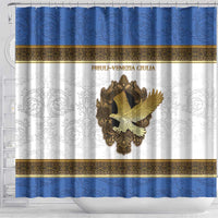Italy Friuli-Venezia Giulia Shower Curtain Golden Eagle With Baroque Patterns