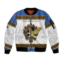 Personalized Italy Friuli-Venezia Giulia Sleeve Zip Bomber Jacket Golden Eagle With Baroque Patterns