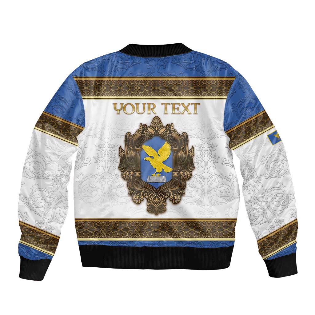 Personalized Italy Friuli-Venezia Giulia Sleeve Zip Bomber Jacket Golden Eagle With Baroque Patterns