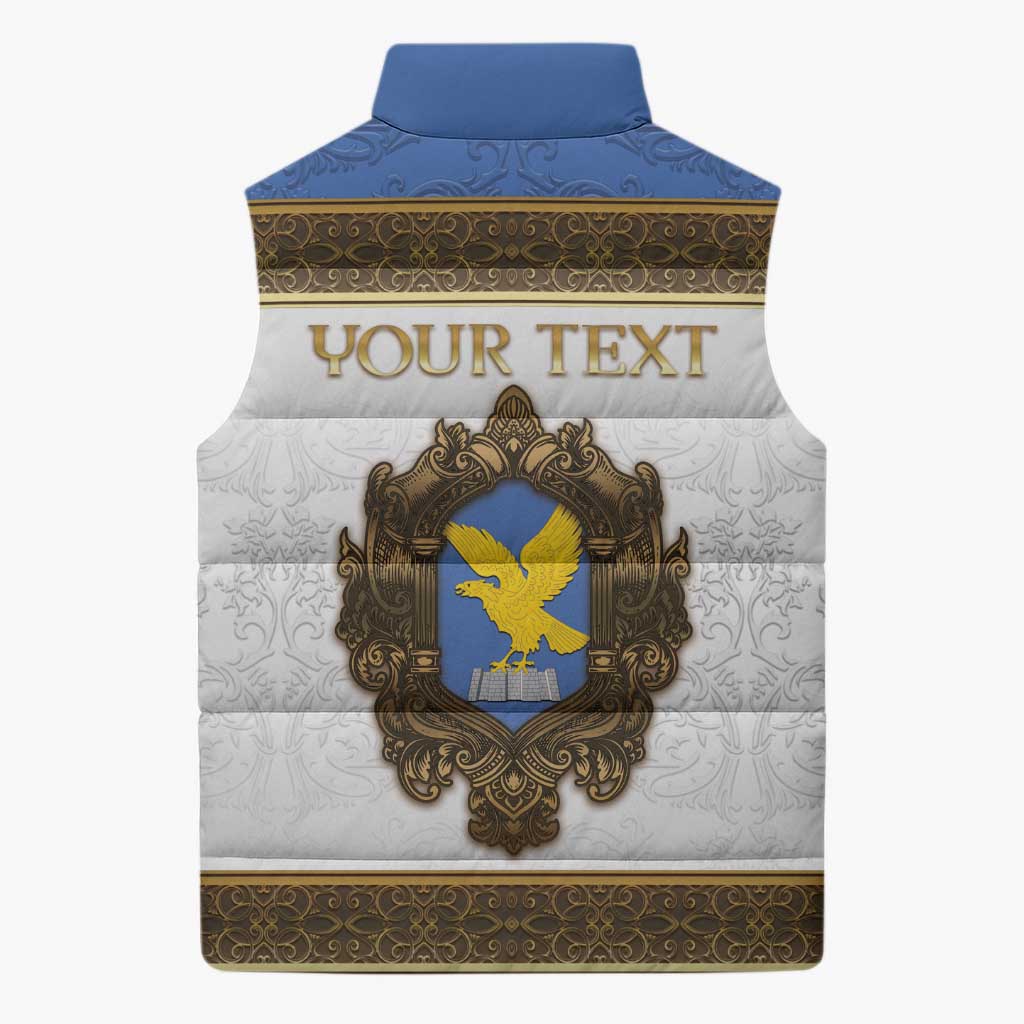 Personalized Italy Friuli-Venezia Giulia Sleeveless Puffer Jacket Golden Eagle With Baroque Patterns