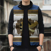 Personalized Italy Friuli-Venezia Giulia Sleeveless Puffer Jacket Golden Eagle With Baroque Patterns
