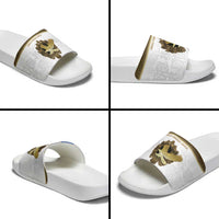 Italy Friuli-Venezia Giulia Slide Sandals Golden Eagle With Baroque Patterns