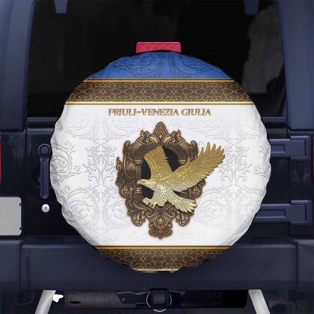 Italy Friuli-Venezia Giulia Spare Tire Cover Golden Eagle With Baroque Patterns