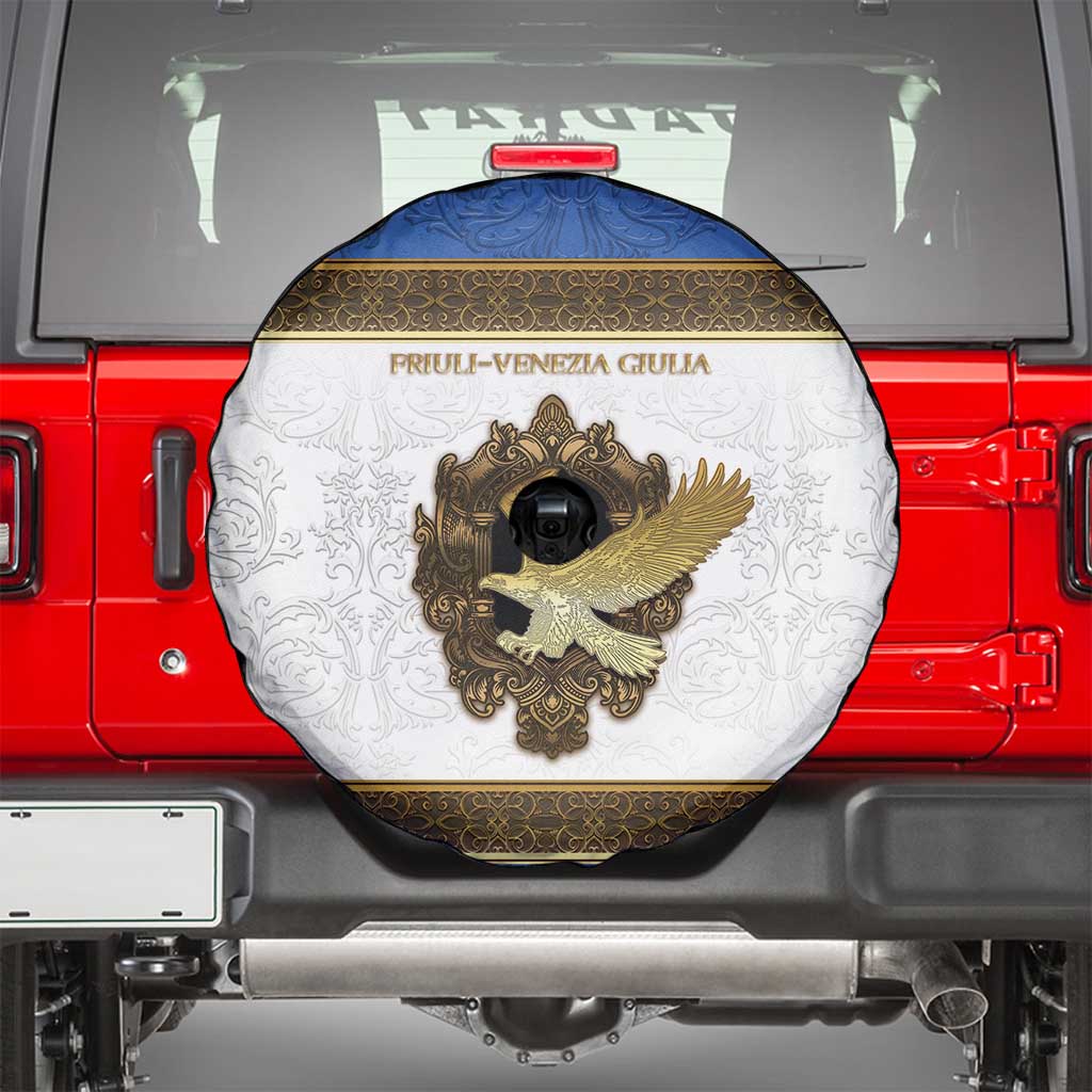 Italy Friuli-Venezia Giulia Spare Tire Cover Golden Eagle With Baroque Patterns