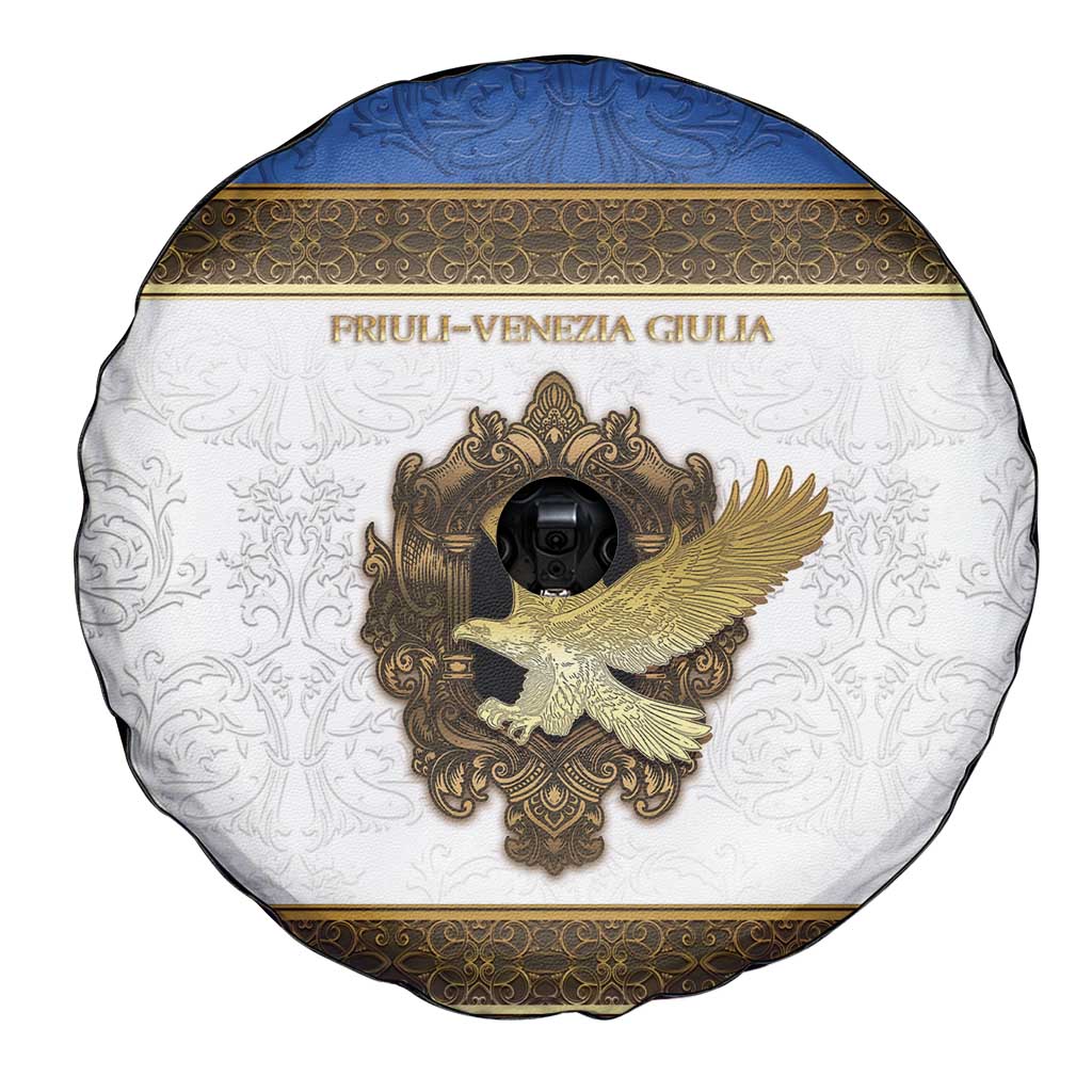 Italy Friuli-Venezia Giulia Spare Tire Cover Golden Eagle With Baroque Patterns