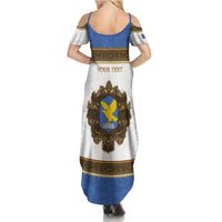 Personalized Italy Friuli-Venezia Giulia Summer Maxi Dress Golden Eagle With Baroque Patterns