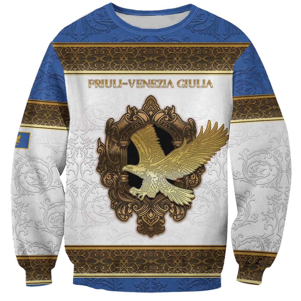 Personalized Italy Friuli-Venezia Giulia Sweatshirt Golden Eagle With Baroque Patterns