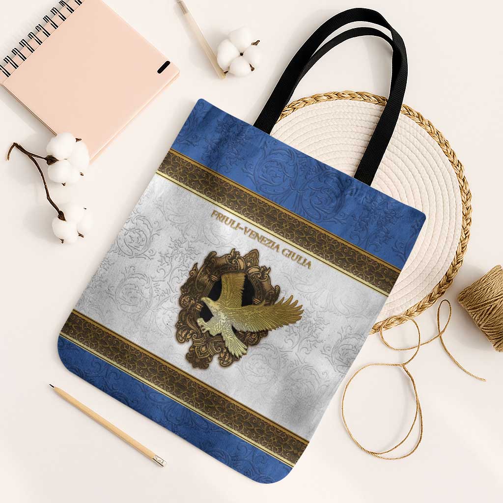Italy Friuli-Venezia Giulia Tote Bag Golden Eagle With Baroque Patterns