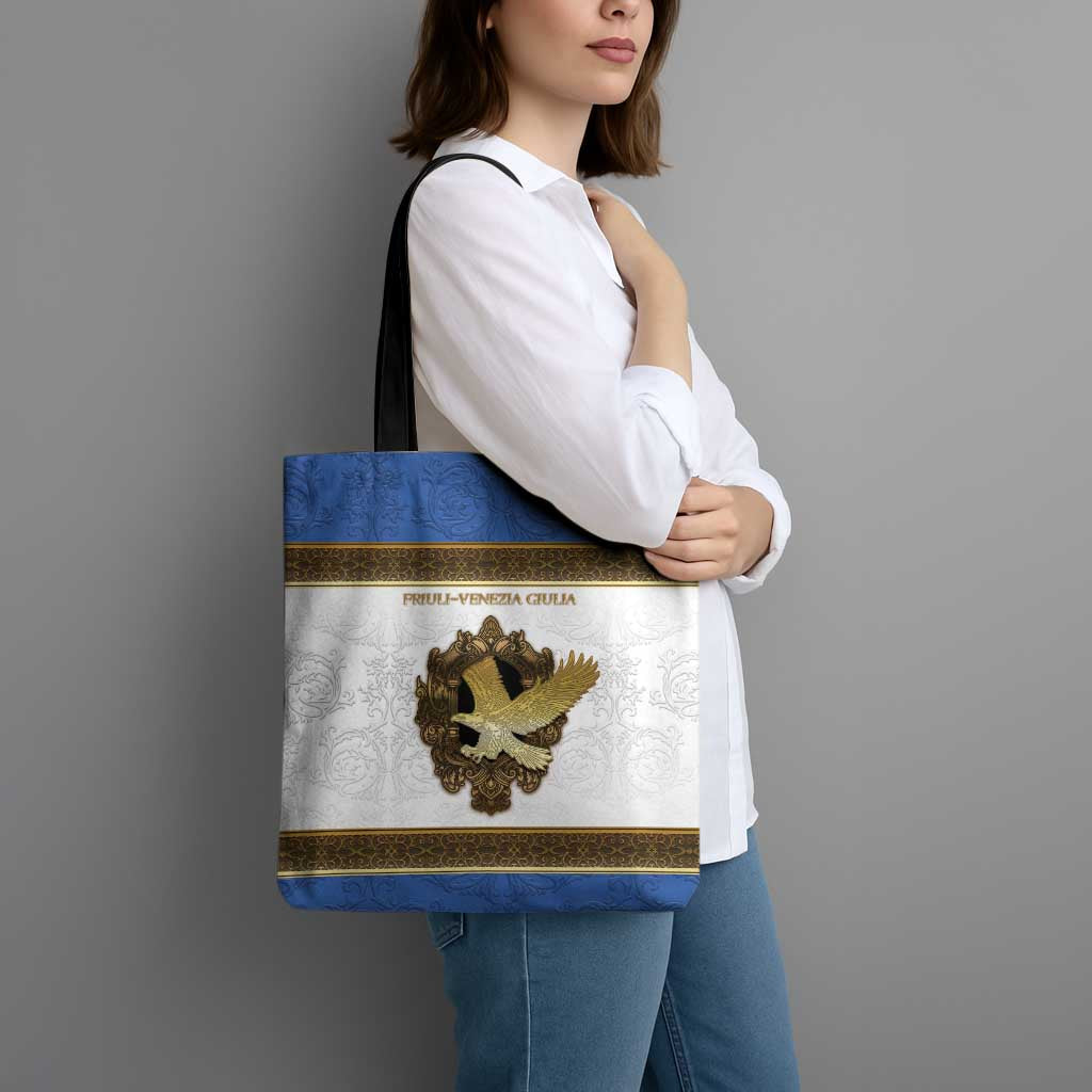 Italy Friuli-Venezia Giulia Tote Bag Golden Eagle With Baroque Patterns