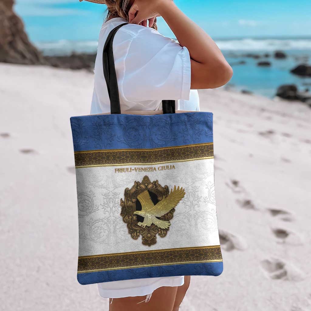Italy Friuli-Venezia Giulia Tote Bag Golden Eagle With Baroque Patterns