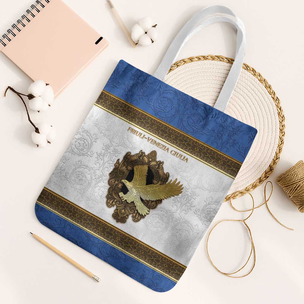 Italy Friuli-Venezia Giulia Tote Bag Golden Eagle With Baroque Patterns