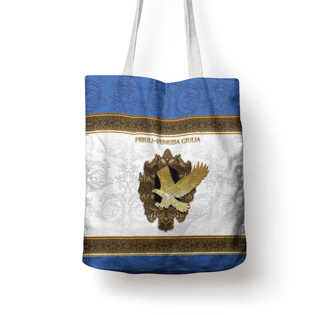 Italy Friuli-Venezia Giulia Tote Bag Golden Eagle With Baroque Patterns