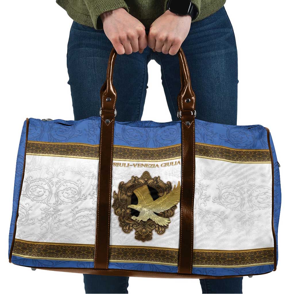 Italy Friuli-Venezia Giulia Travel Bag Golden Eagle With Baroque Patterns