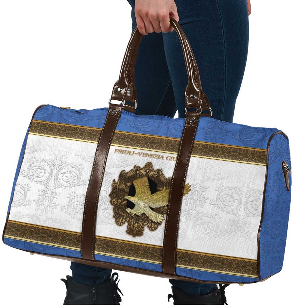 Italy Friuli-Venezia Giulia Travel Bag Golden Eagle With Baroque Patterns