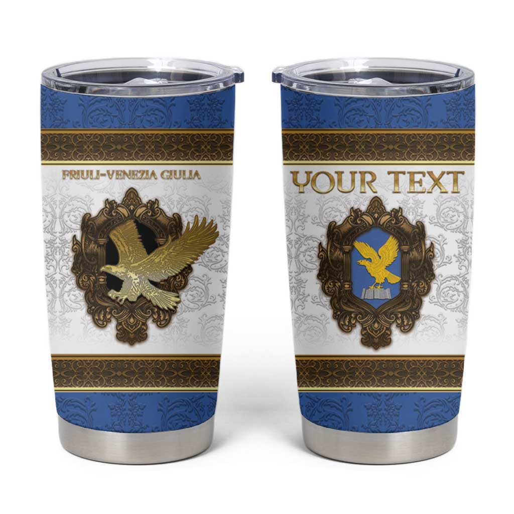Personalized Italy Friuli-Venezia Giulia Tumbler Cup Golden Eagle With Baroque Patterns