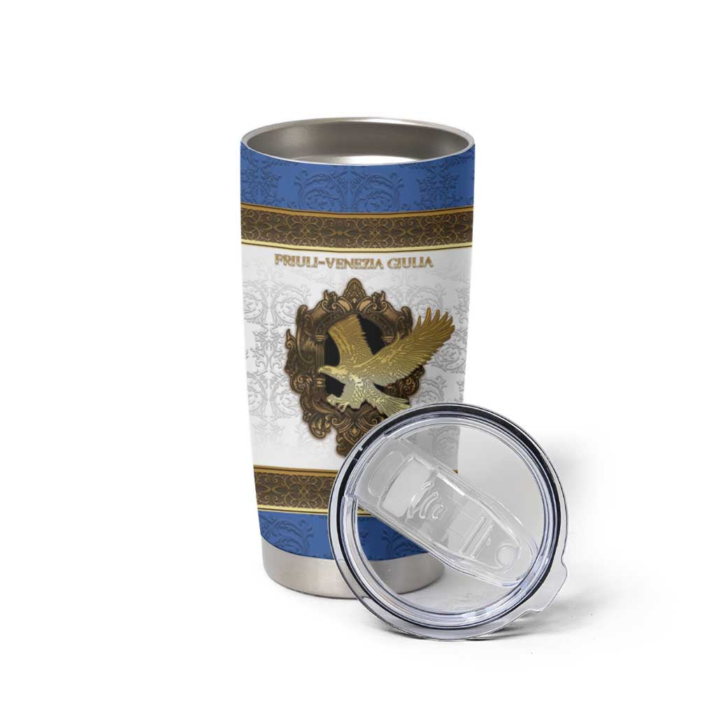 Personalized Italy Friuli-Venezia Giulia Tumbler Cup Golden Eagle With Baroque Patterns