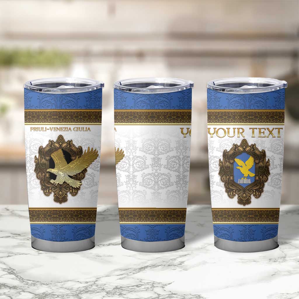 Personalized Italy Friuli-Venezia Giulia Tumbler Cup Golden Eagle With Baroque Patterns