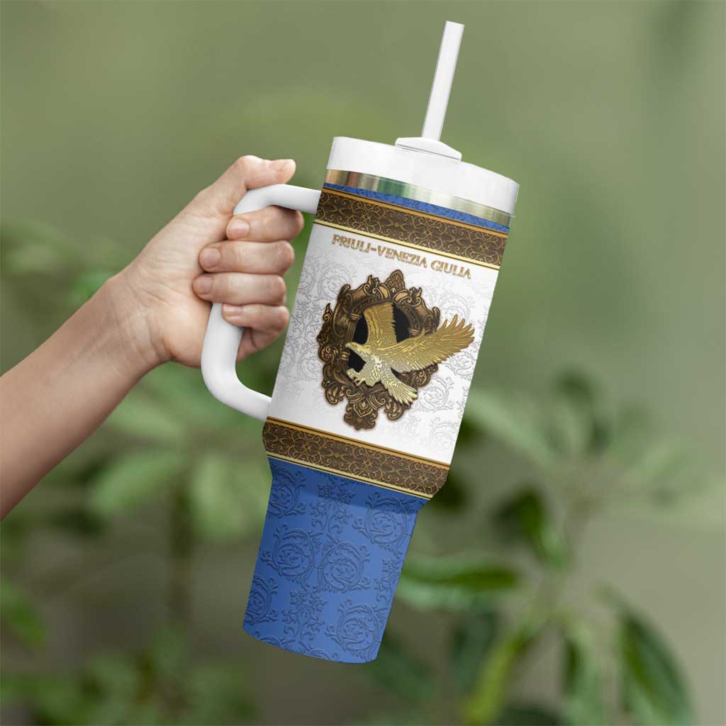 Personalized Italy Friuli-Venezia Giulia Tumbler With Handle Golden Eagle With Baroque Patterns