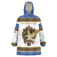 Personalized Italy Friuli-Venezia Giulia Wearable Blanket Hoodie Golden Eagle With Baroque Patterns