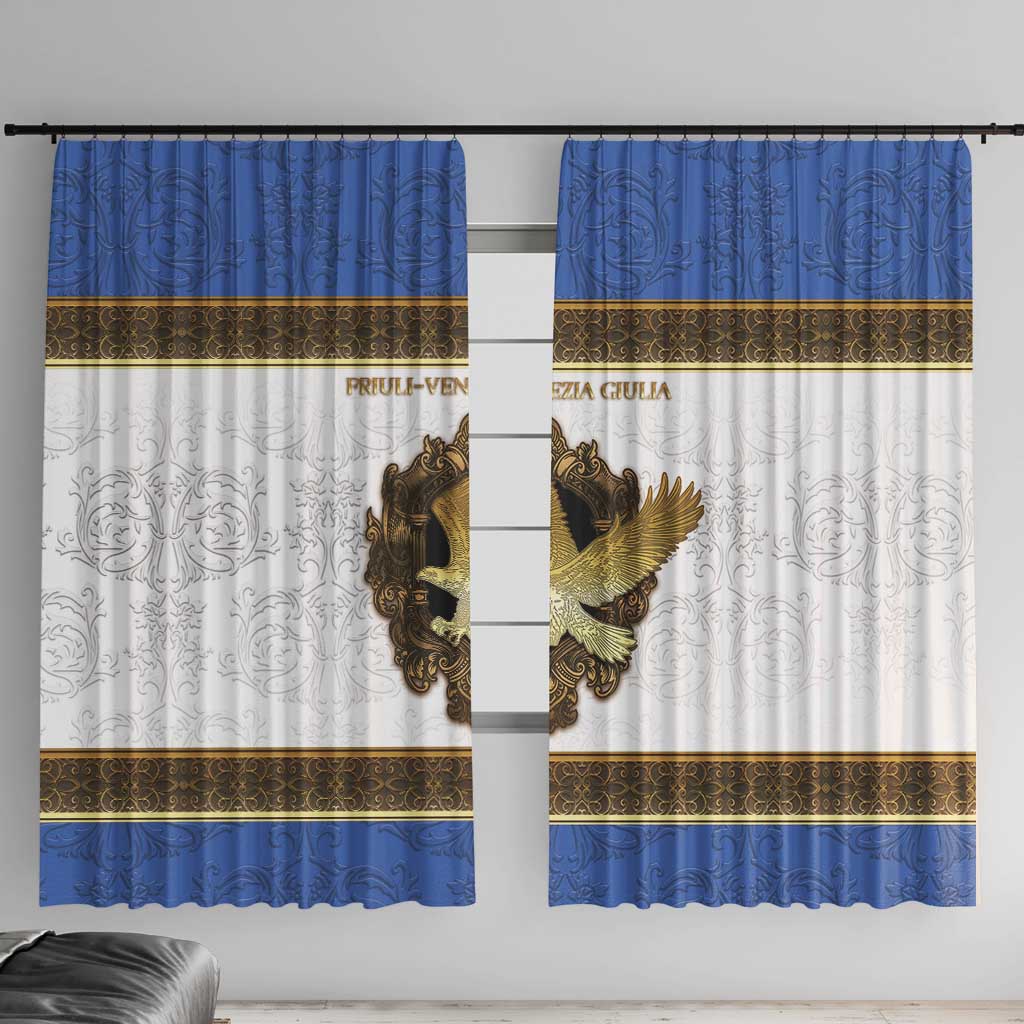 Italy Friuli-Venezia Giulia Window Curtain Golden Eagle With Baroque Patterns
