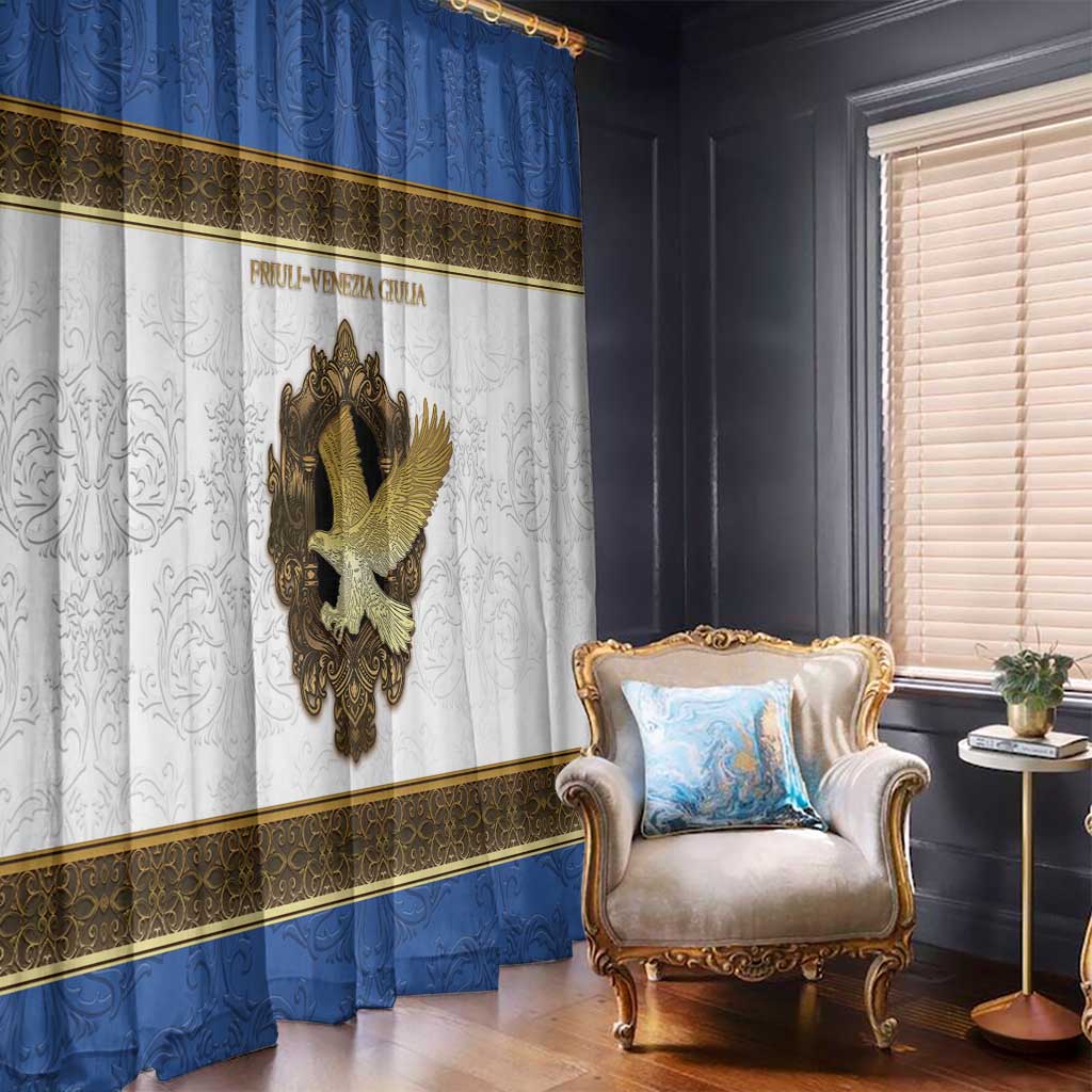 Italy Friuli-Venezia Giulia Window Curtain Golden Eagle With Baroque Patterns