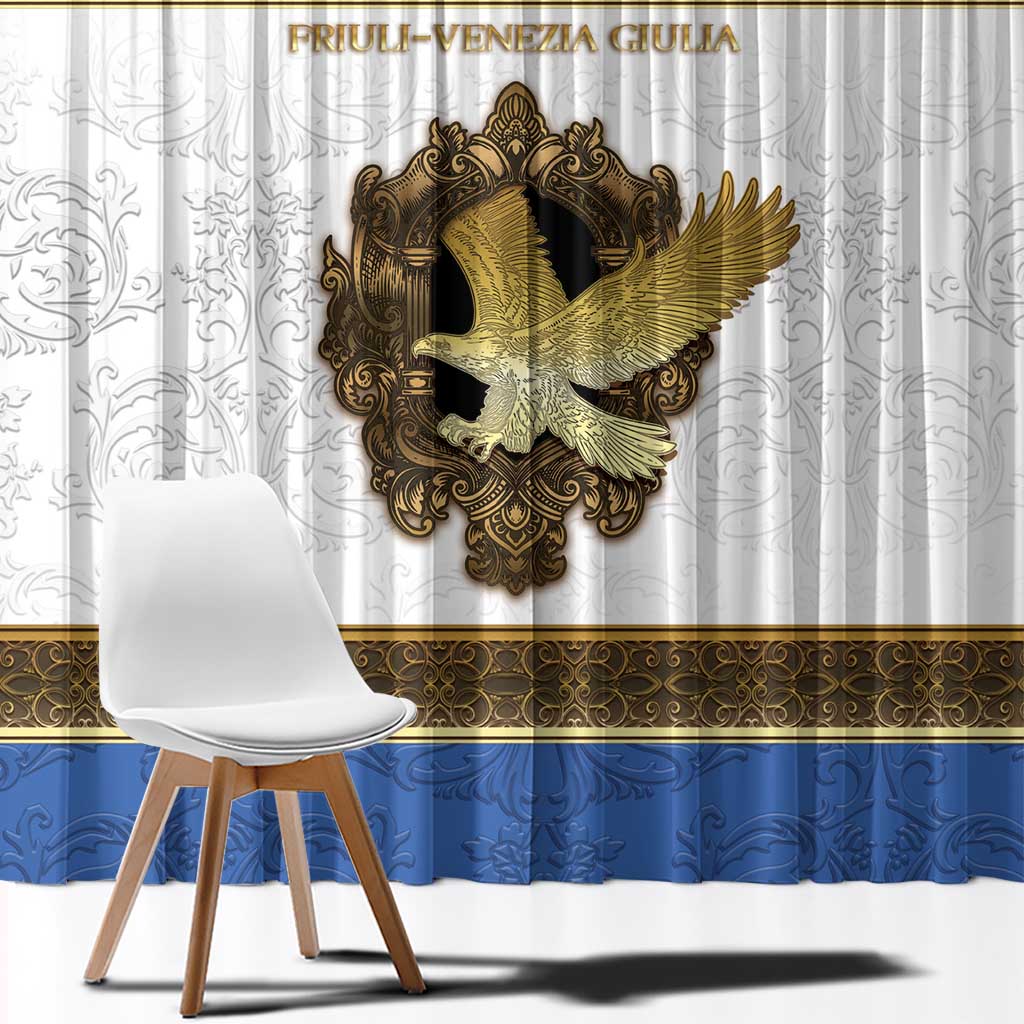 Italy Friuli-Venezia Giulia Window Curtain Golden Eagle With Baroque Patterns