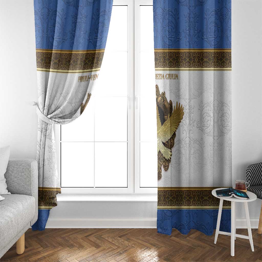 Italy Friuli-Venezia Giulia Window Curtain Golden Eagle With Baroque Patterns