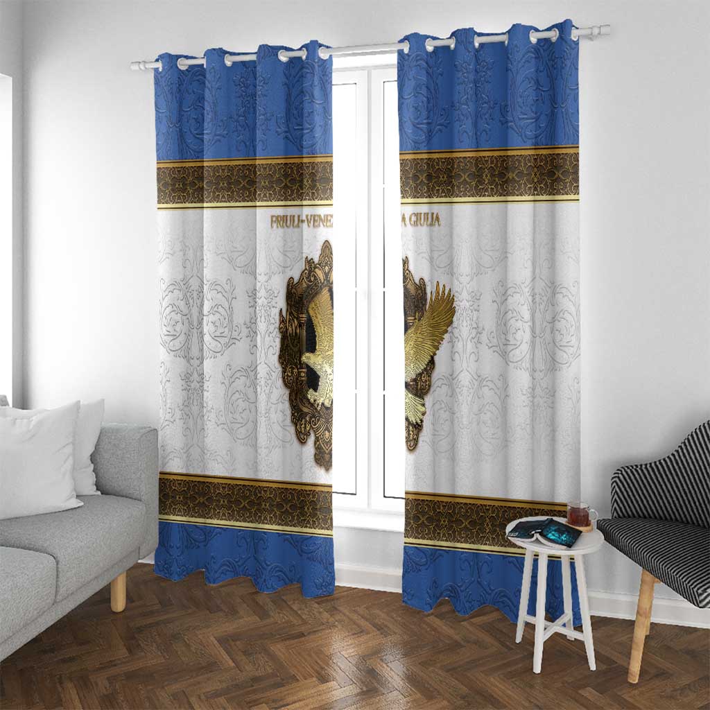 Italy Friuli-Venezia Giulia Window Curtain Golden Eagle With Baroque Patterns