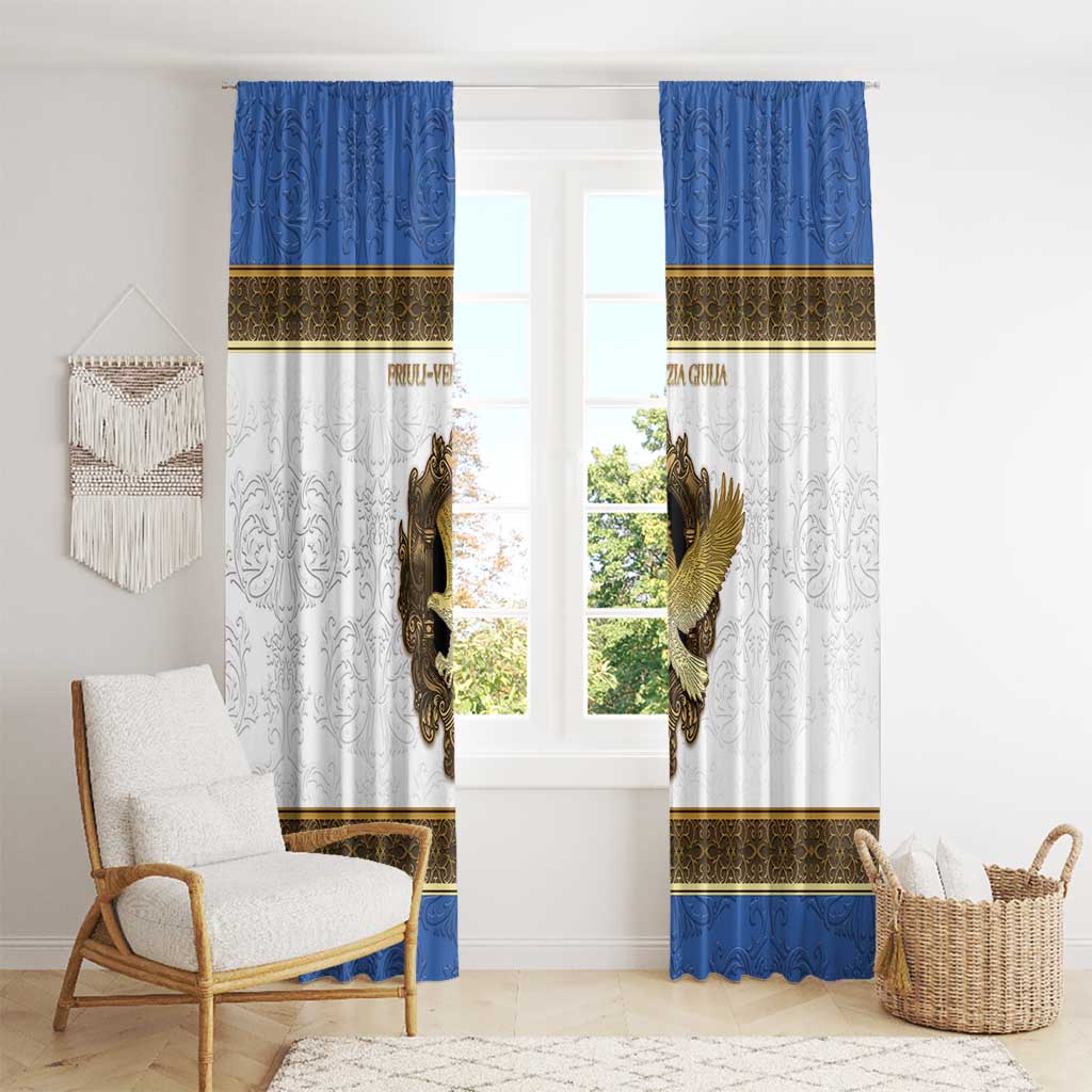 Italy Friuli-Venezia Giulia Window Curtain Golden Eagle With Baroque Patterns