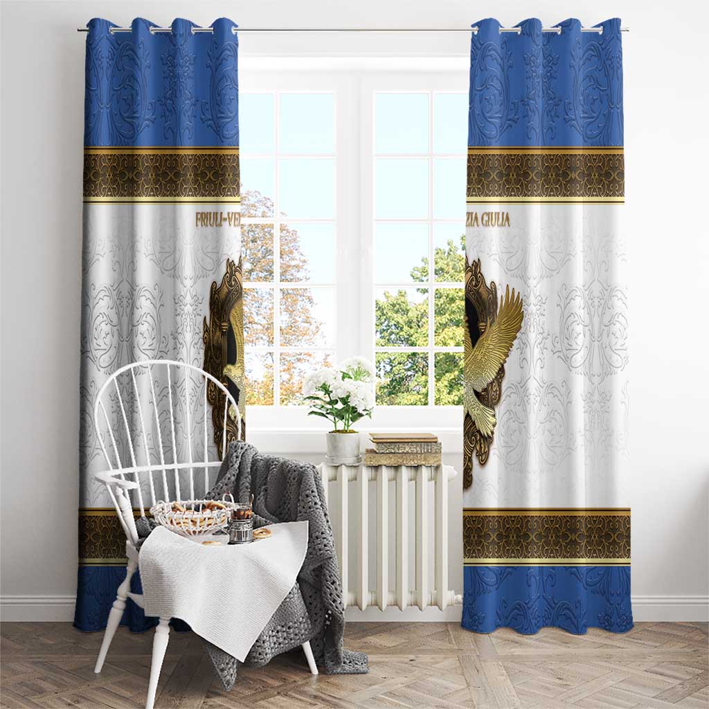 Italy Friuli-Venezia Giulia Window Curtain Golden Eagle With Baroque Patterns