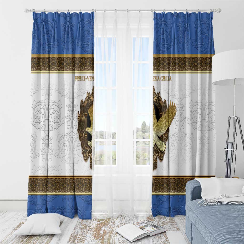 Italy Friuli-Venezia Giulia Window Curtain Golden Eagle With Baroque Patterns