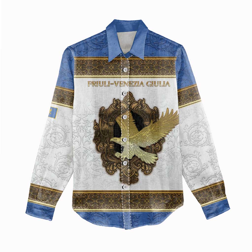 Personalized Italy Friuli-Venezia Giulia Women Casual Shirt Golden Eagle With Baroque Patterns