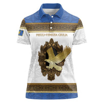 Personalized Italy Friuli-Venezia Giulia Women Polo Shirt Golden Eagle With Baroque Patterns